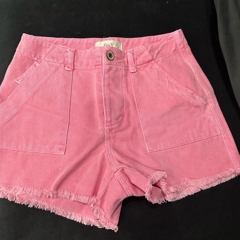 Chelsea & Violet Pink Denim Women Shorts size 25